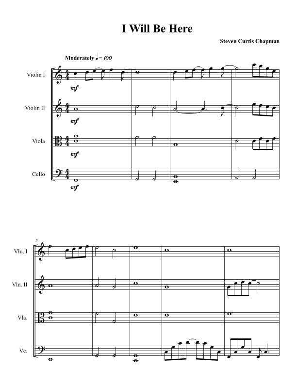 I Will Be Here (arr. Thomas Strauch)