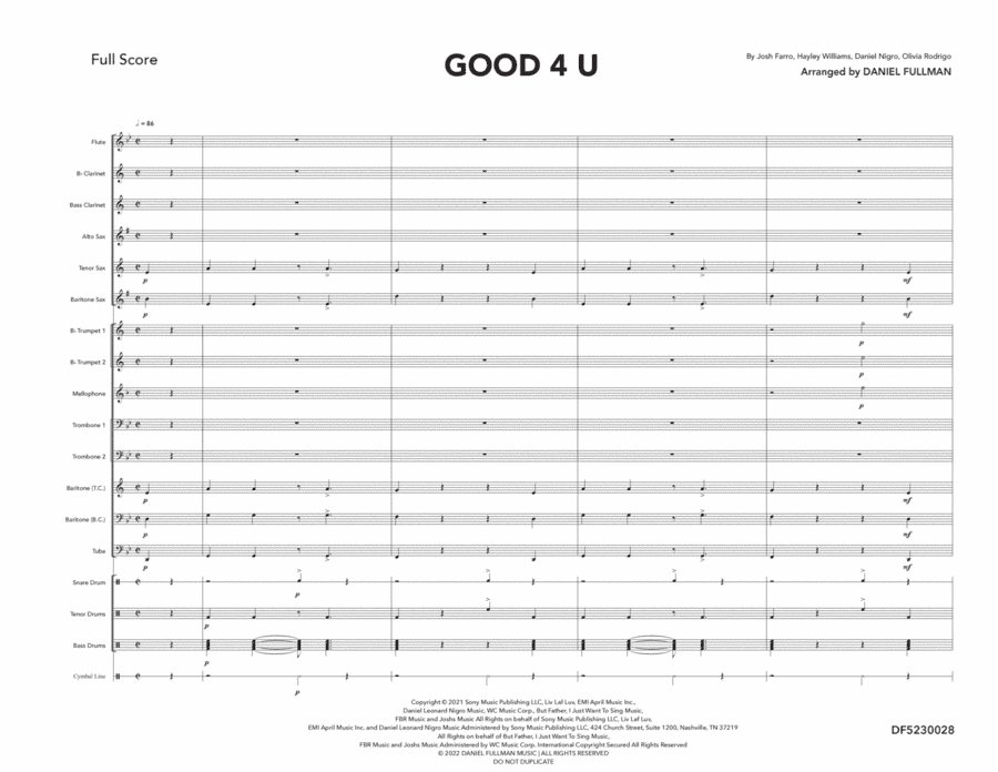 Good 4 U (arr. Daniel Fullman Music)