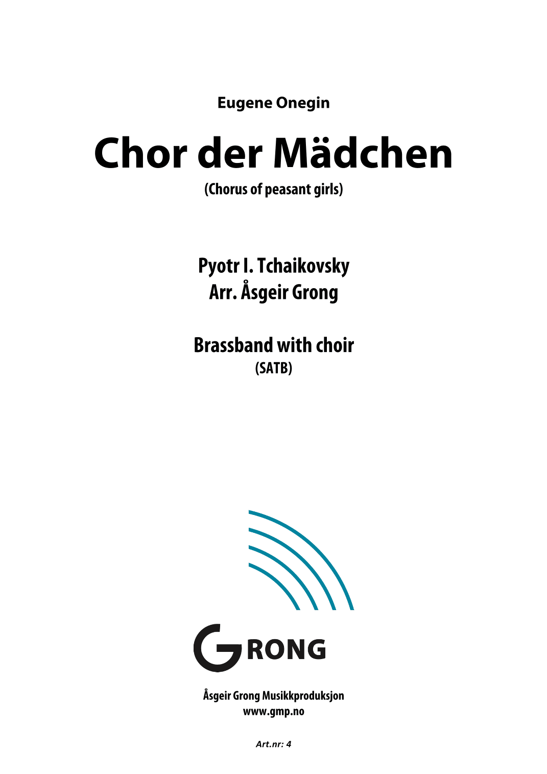 Chor der Mädchen (Chorus of peasant girls) (arr. Åsgeir Grong)