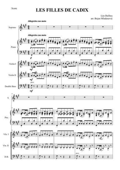 Les filles de cadix (arr. Bojan Mladenović)