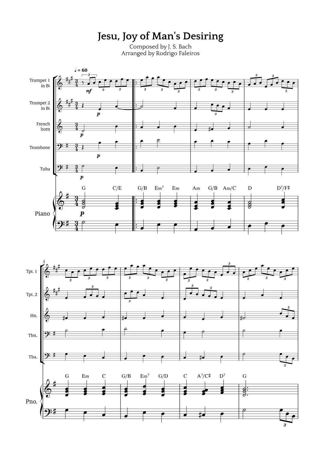 Jesu, Joy of Man's Desiring (arr. Rodrigo Faleiros)