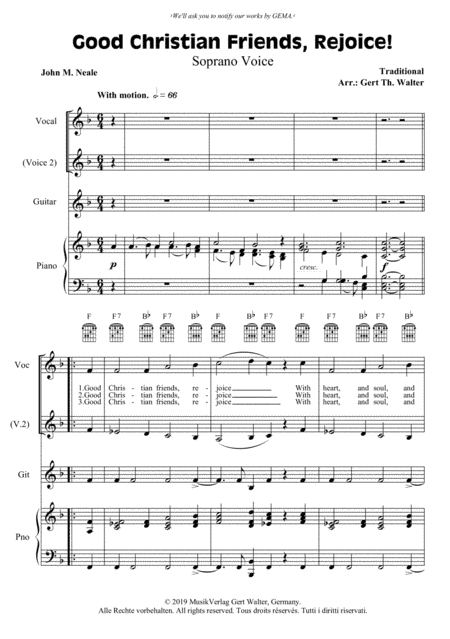 Good Christian Friends, Rejoice! (arr. Gert Th. Walter)