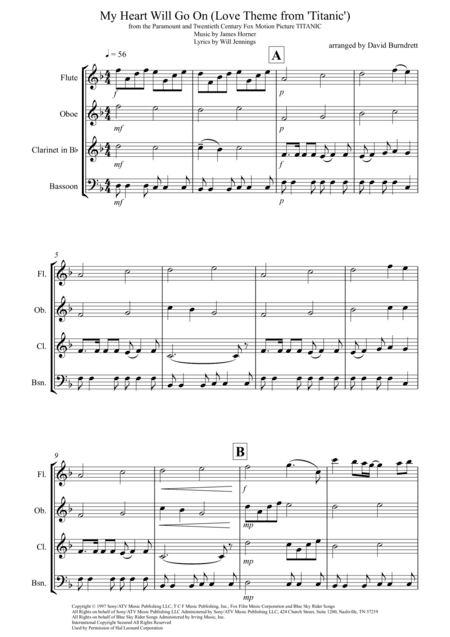 My Heart Will Go On (Love Theme from Titanic) (arr. David Burndrett)