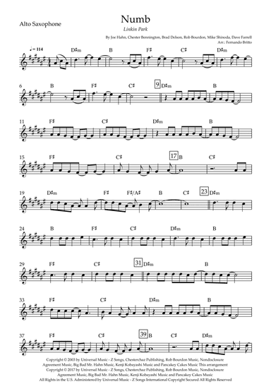 Numb (arr. Fernando Britto)