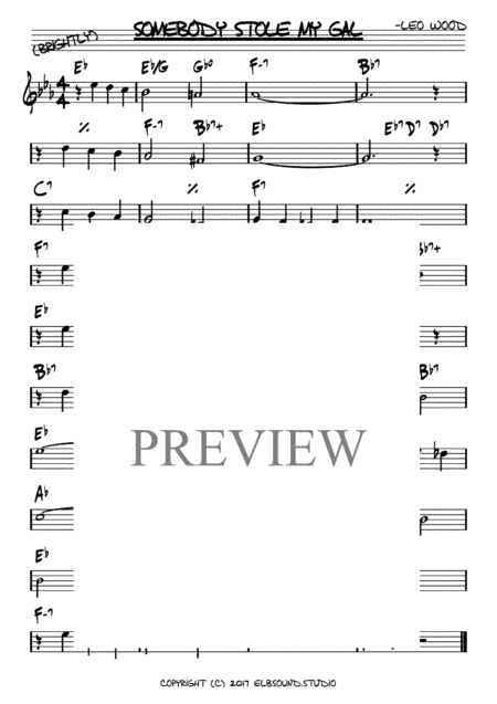 Somebody Stole My Gal (Instrumental, Solo, Key: Eb, Realbook Style) (arr. Jan Angermüller)