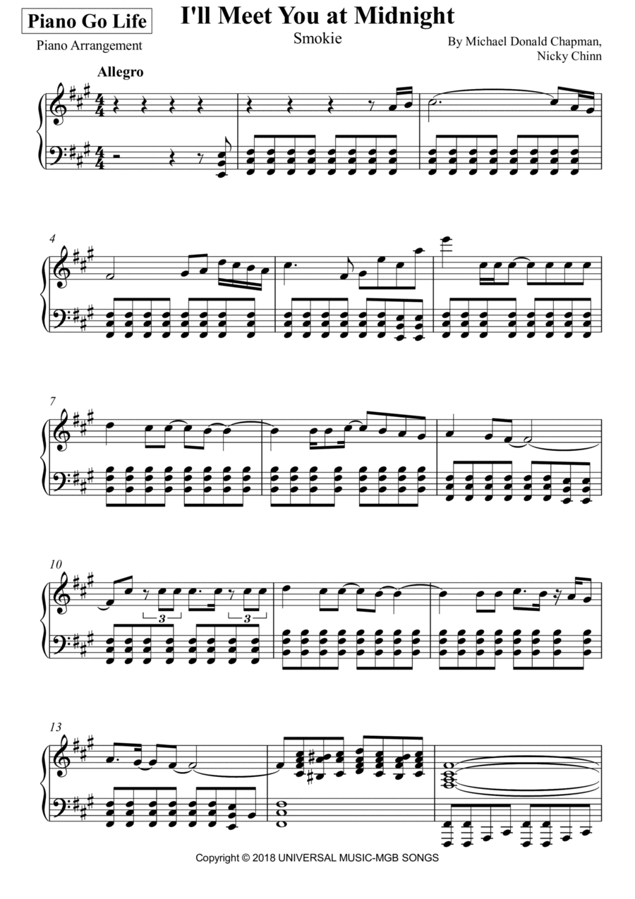 I'll Meet You At Midnight (arr. Piano Go Life)