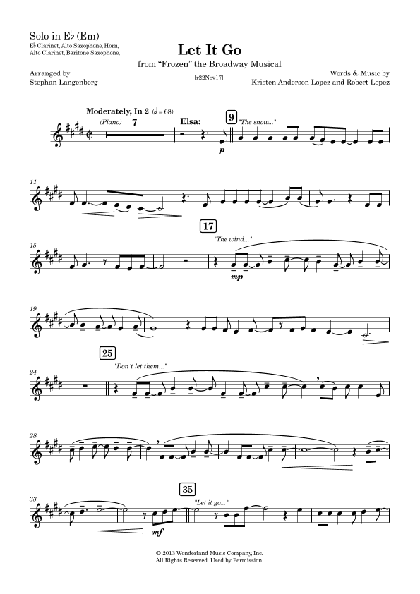 Let It Go (arr. Stephan Langenberg)