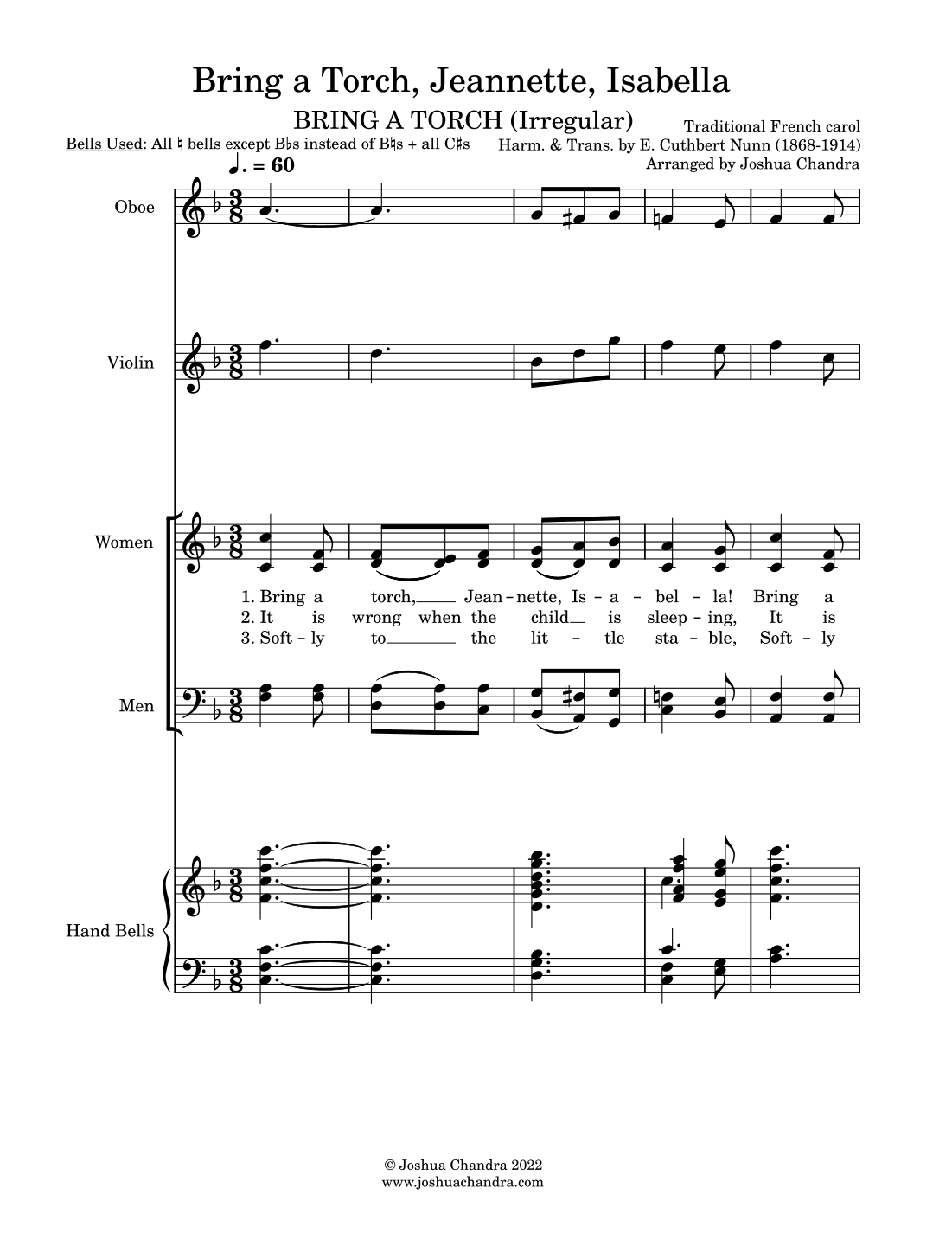 Bring a Torch, Jeannette, Isabella (arr. Joshua Chandra)