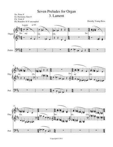 Seven Preludes for Organ, 3. Lament