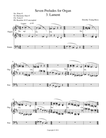 Seven Preludes for Organ, 3. Lament