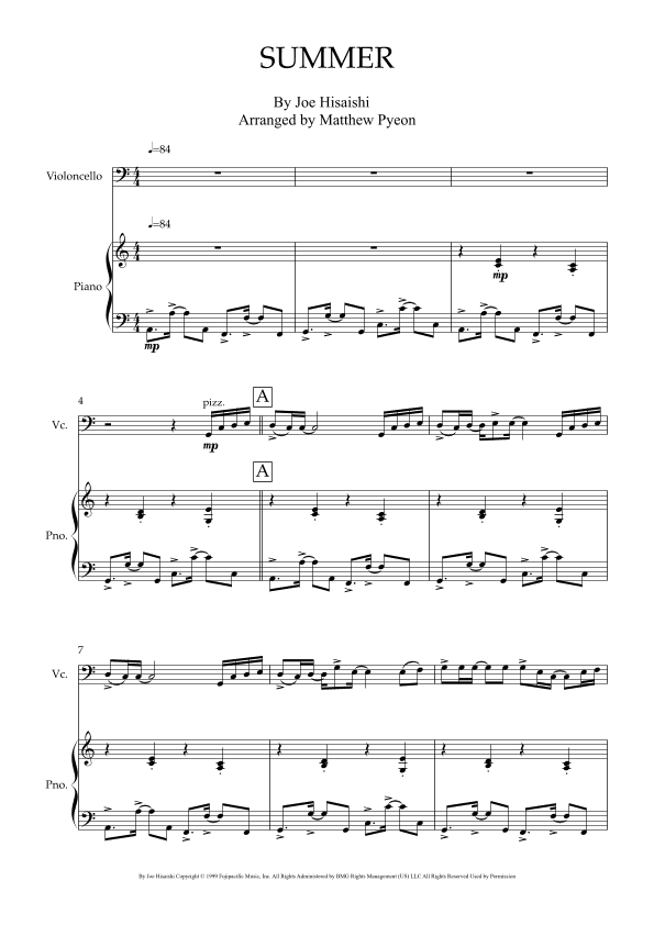 Summer (arr. Matthew pyeon)