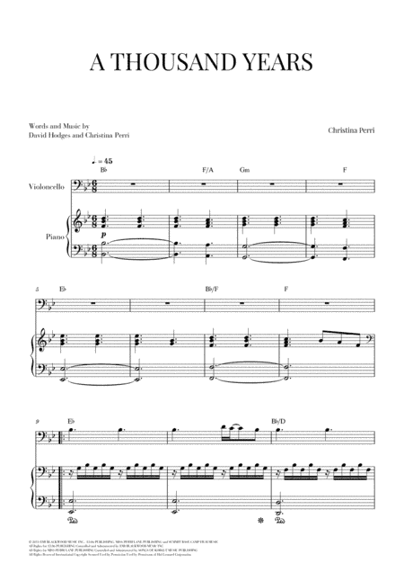 A Thousand Years (arr. Cadenza Editions)