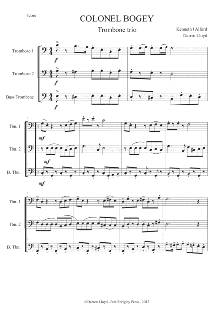 Colonel Bogey - Trombone trio (arr. Darren Lloyd)