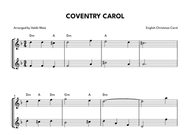 Coventry Carol  - Flute Duet (arr. Valdir Maia)
