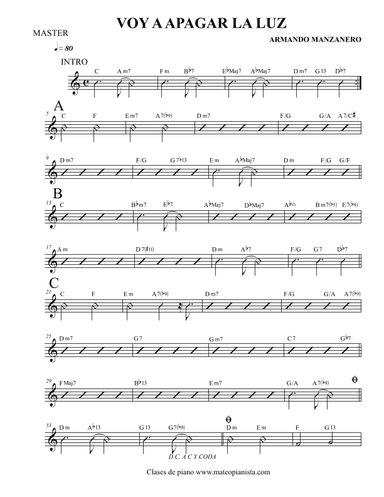Voy A Apagar La Luz (arr. Mateo Aguilar)