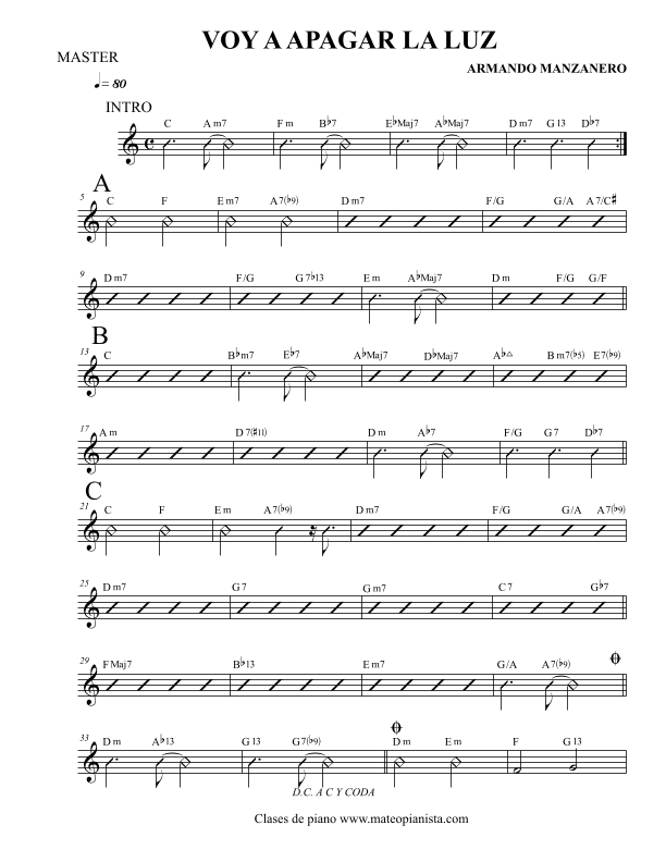 Voy A Apagar La Luz (arr. Mateo Aguilar)