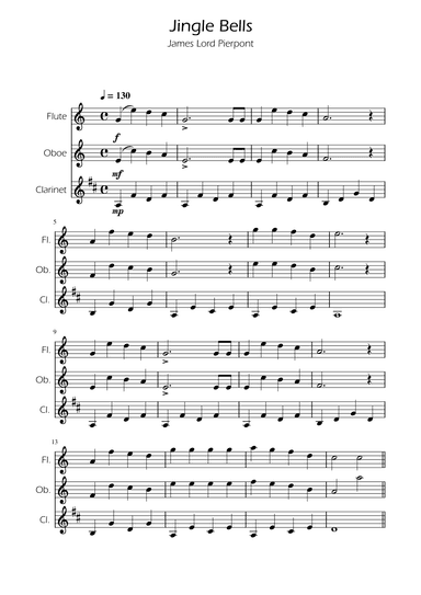 Jingle Bells - Woodwind Trio (arr. Ygor Nunes)