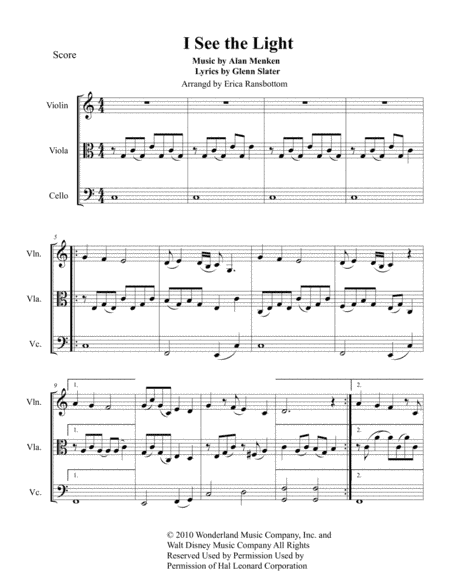 I See The Light (arr. Erica Ransbottom)