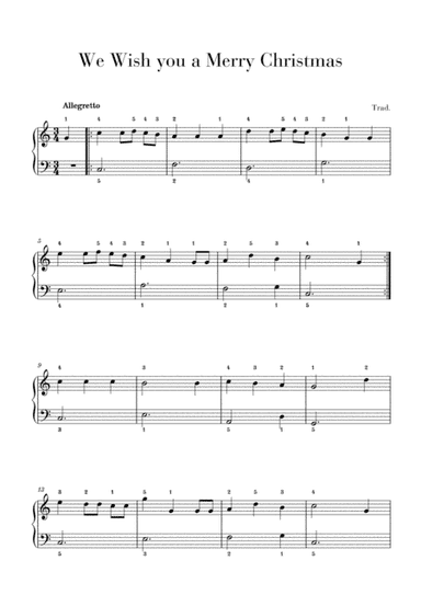 We Wish you a Merry Christmas for Piano - Easy/Beginner (arr. Cadenza Editions)