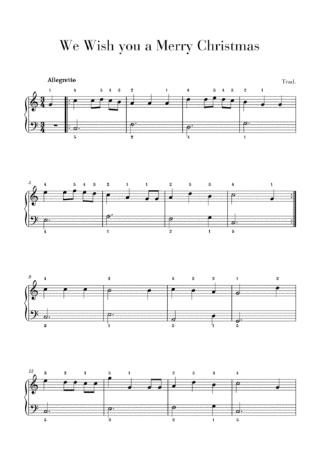We Wish you a Merry Christmas for Piano - Easy/Beginner (arr. Cadenza Editions)