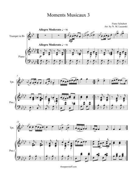 Moments Musicaux 3 (arr. Nick Lacanski)