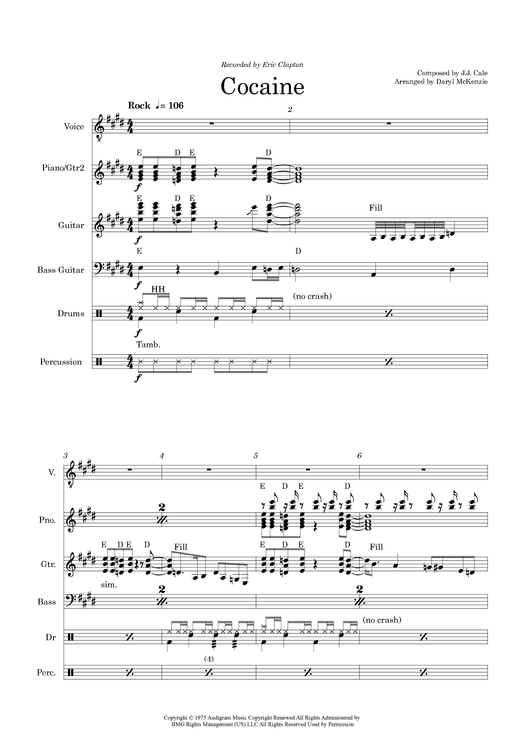 Cocaine (arr. Daryl McKenzie)