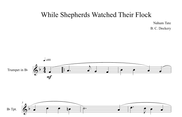 While Shepherds Watched Their Flock (Trumpet Solo) (arr. B. C. Dockery)