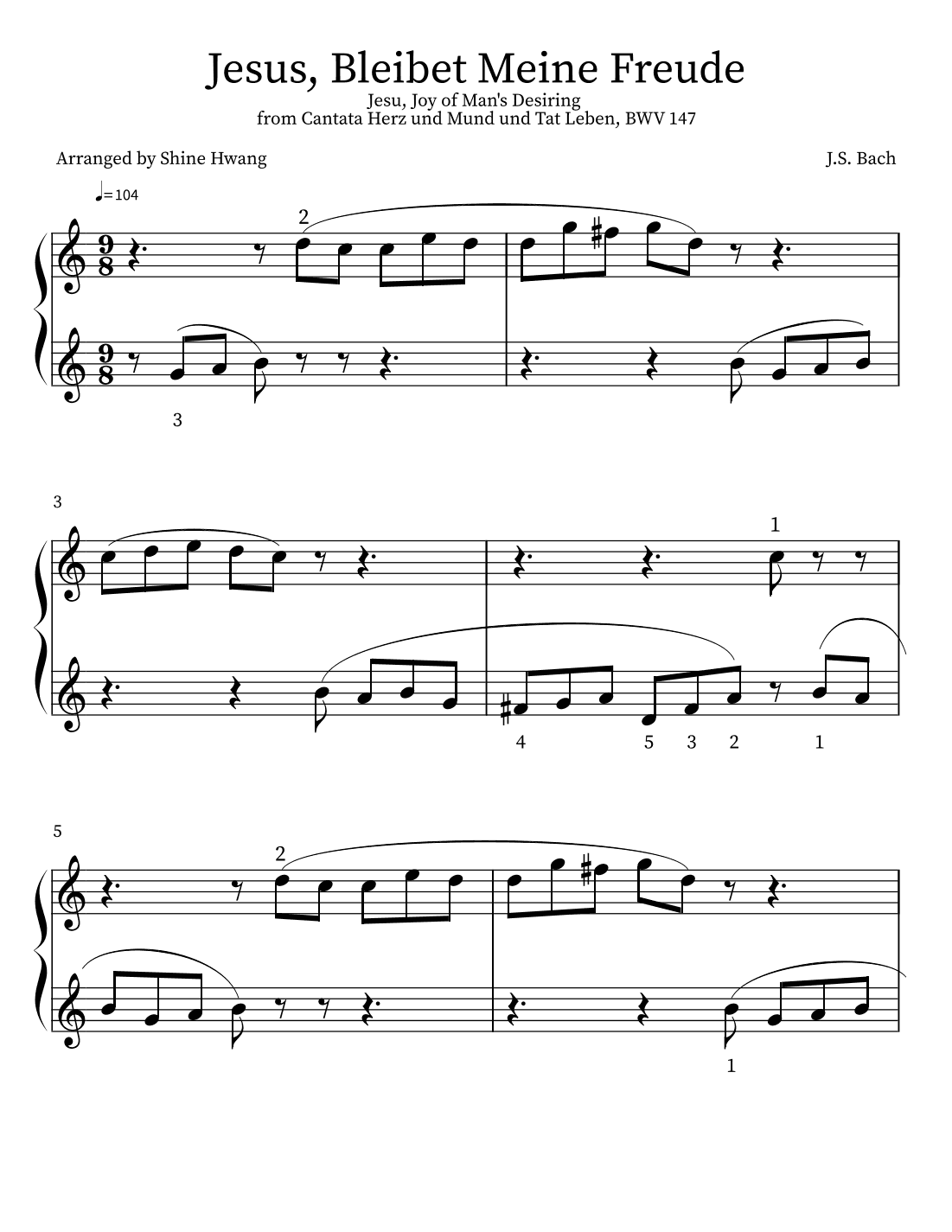 Jesus, Bleibet Meine Freude (arr. Shine Hwang)