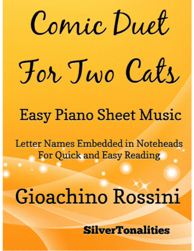 Comic Duet for Two Cats Easy Piano Sheet Music (arr. SilverTonalities)
