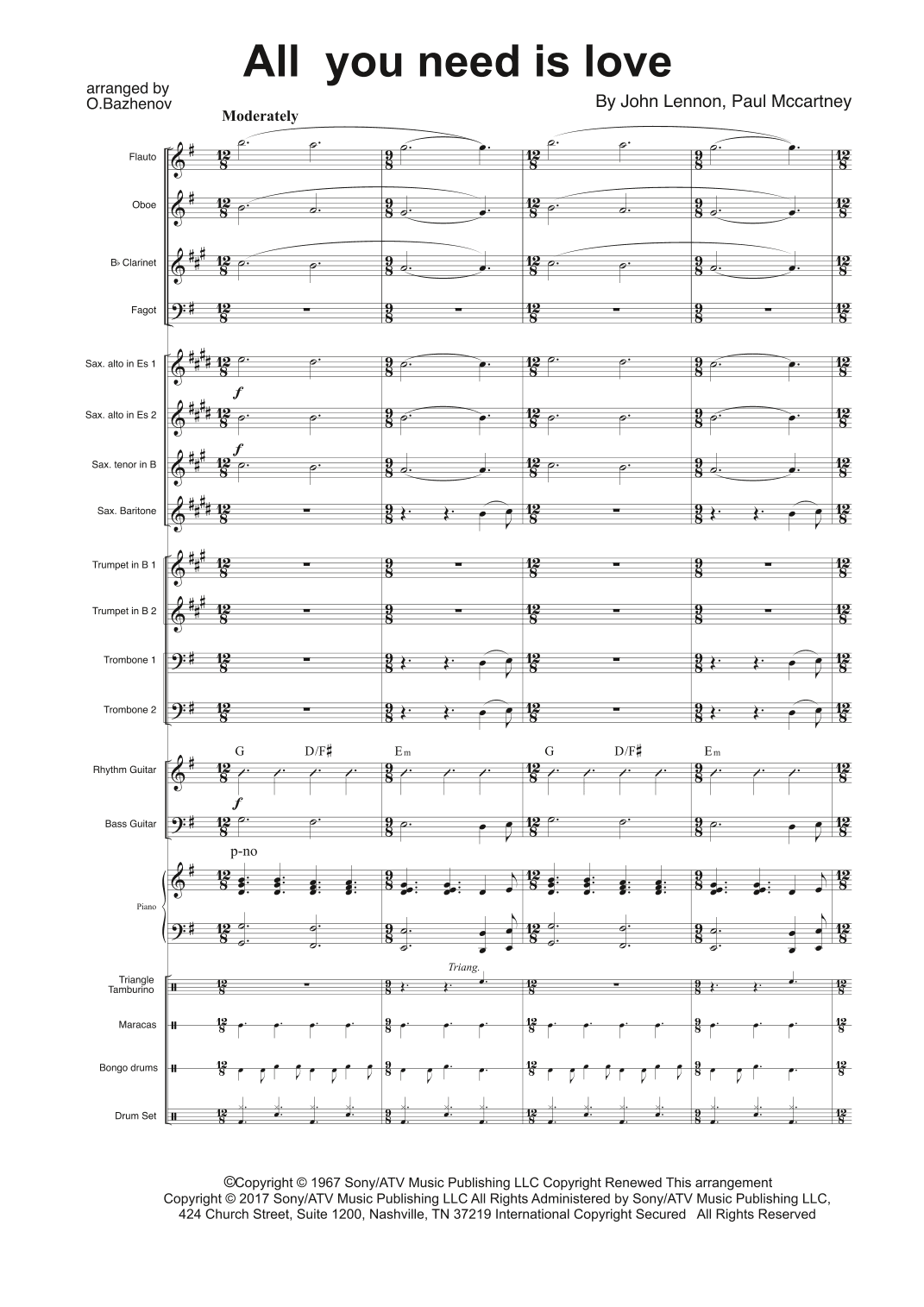 All You Need Is Love (arr. arrange by Oleksiy Bazhenov)