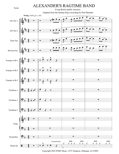 Alexander's Ragtime Band - in the style of Sammy Kaye (arr. Paul Hemmer)