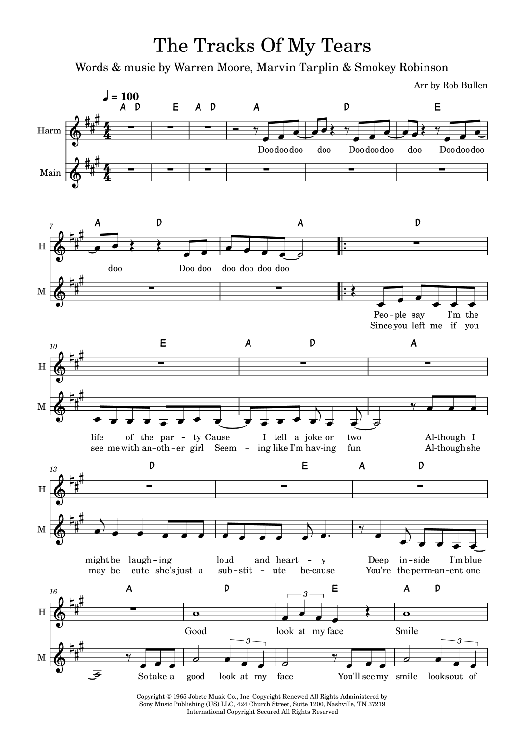 The Tracks Of My Tears (arr. Rob Bullen)