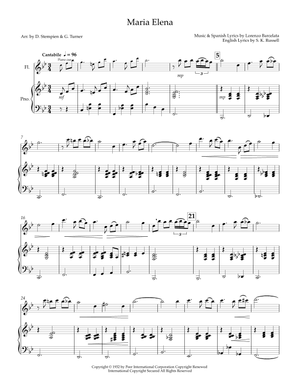 Maria Elena (arr. Debra E. Stempien, Gregory H. Turner)