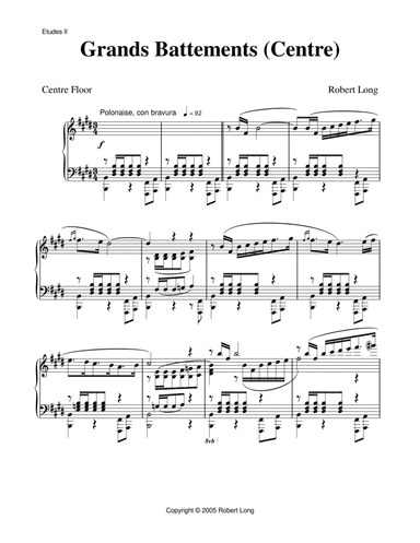 Ballet Piano Sheet Music Grands Battements (centre) from Etudes II