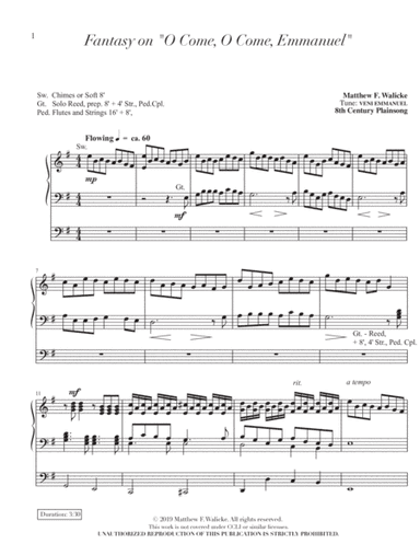 Fantasy on "O Come, O Come Emmanuel" (arr. Matthew F. Walicke)