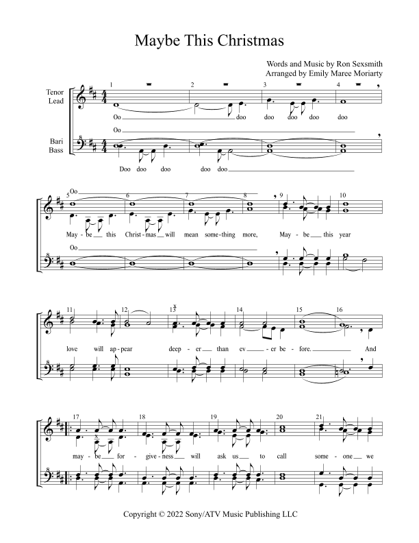 Maybe This Christmas (arr. Emily Maree Moriarty)