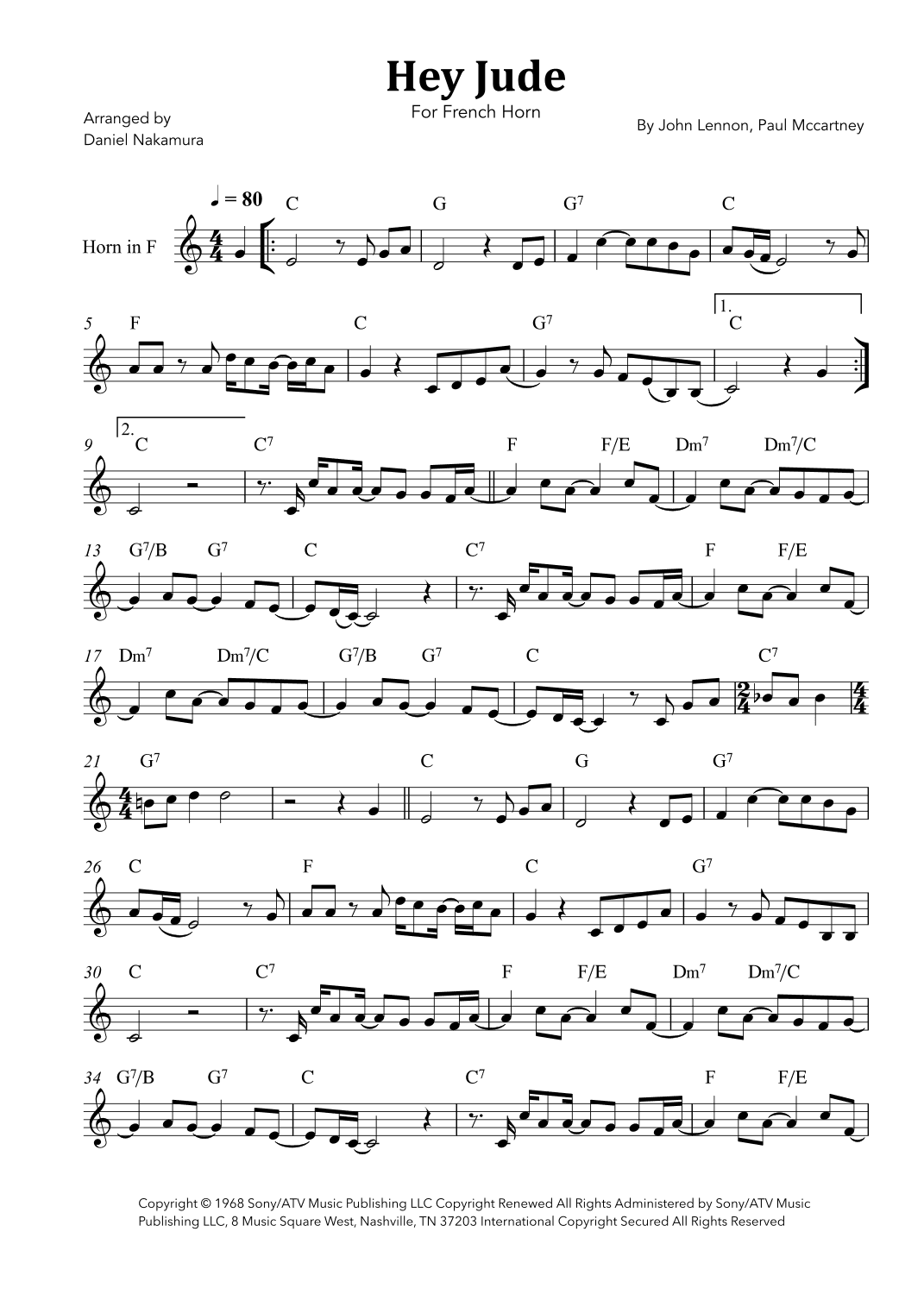 Hey Jude (arr. Daniel Nakamura)