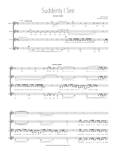 Suddenly I See (arr. Katherine Bodor)