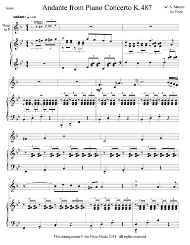 Andante from Piano Concerto K. 487 (arr. Ian Fitze)