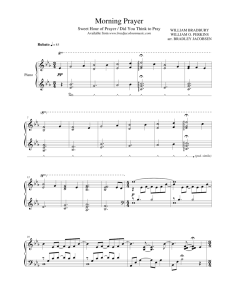 Morning Prayer (Sweet Hour of Prayer, Did You Think to Pray?) (arr. Brad Jacobsen)