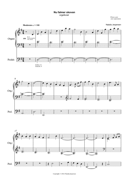 Nu falmer skoven trindt om land (Orgelkoral)