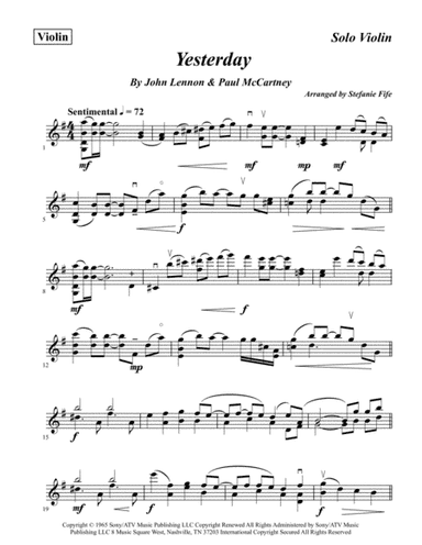 Yesterday (arr. Stefanie Fife)