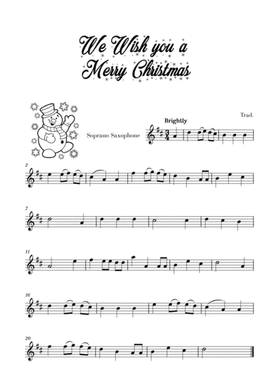 We Wish you a Merry Christmas (for Soprano Saxophone) (arr. Cadenza Editions)
