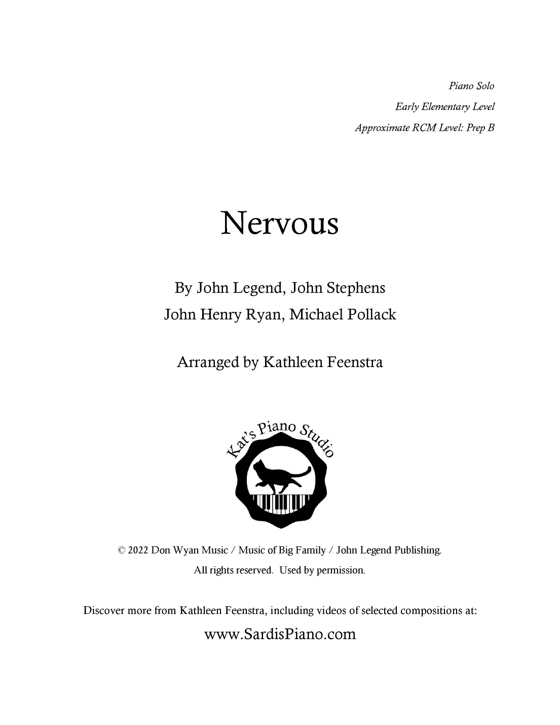 Nervous (arr. Kathleen R Feenstra)