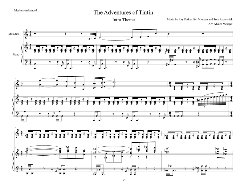 Tintin's Adventures (arr. Alvaro Metzger)