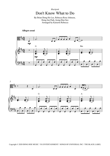 Don't Know What To Do (arr. Kaiserin Rebecca)