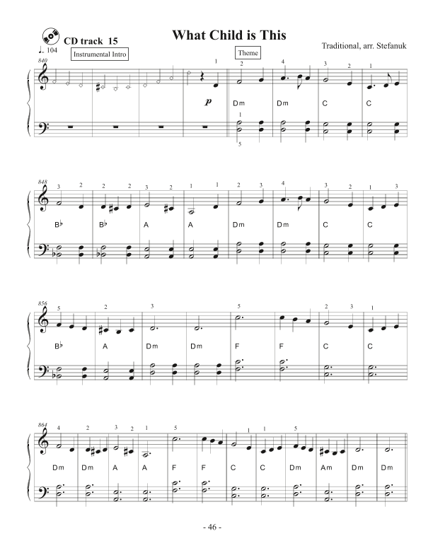 What Child is This, very easy piano (arr. Misha Stefanuk)