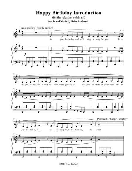 Happy Birthday Introduction (for the reluctant celebrant)