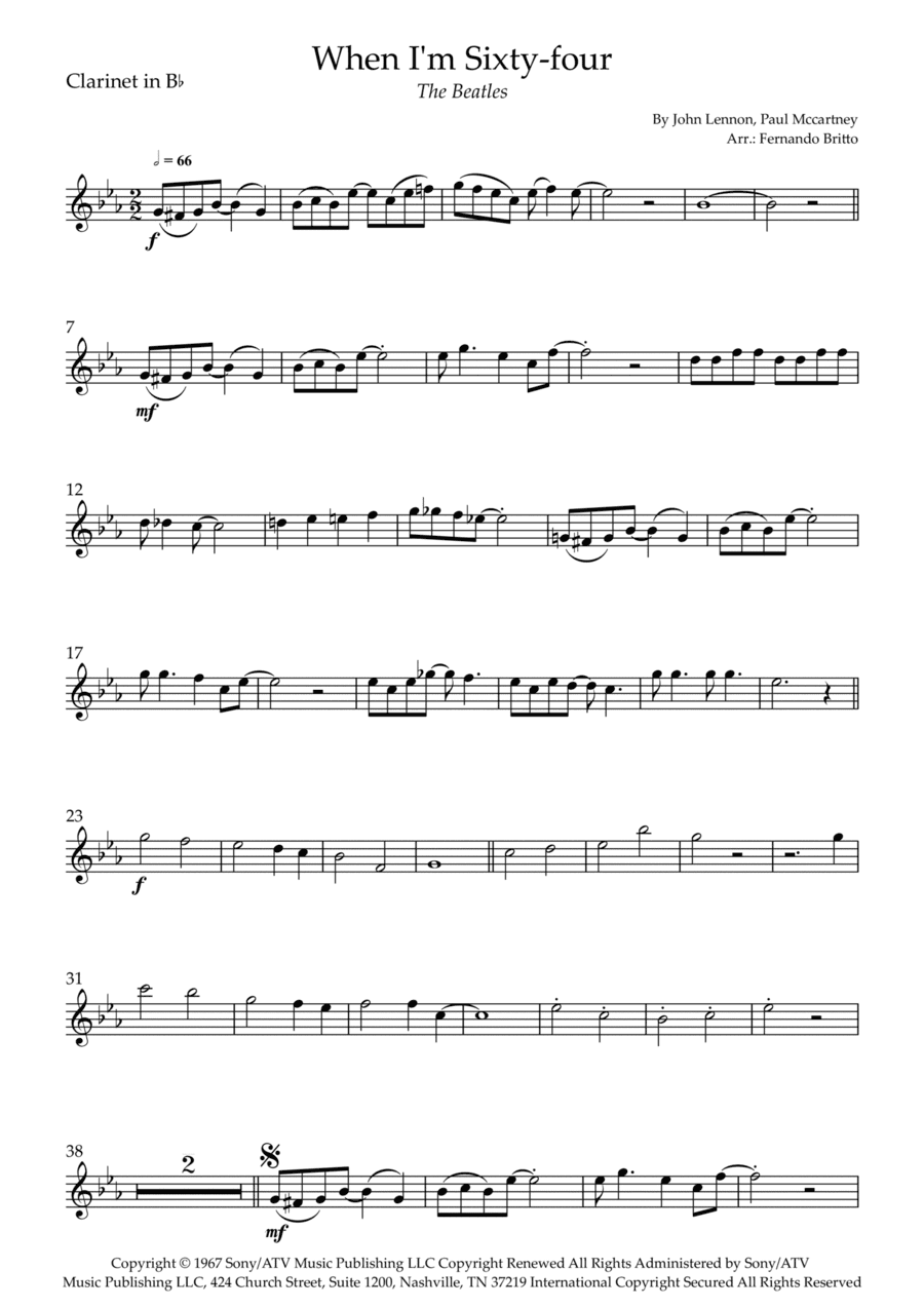 When I'm Sixty-four (arr. Fernando Britto)