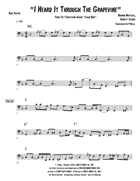 I Heard It Through The Grapevine (arr. Accubass)